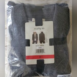 Matty M Women's Knit Roll Sleeve Blazer, Gray